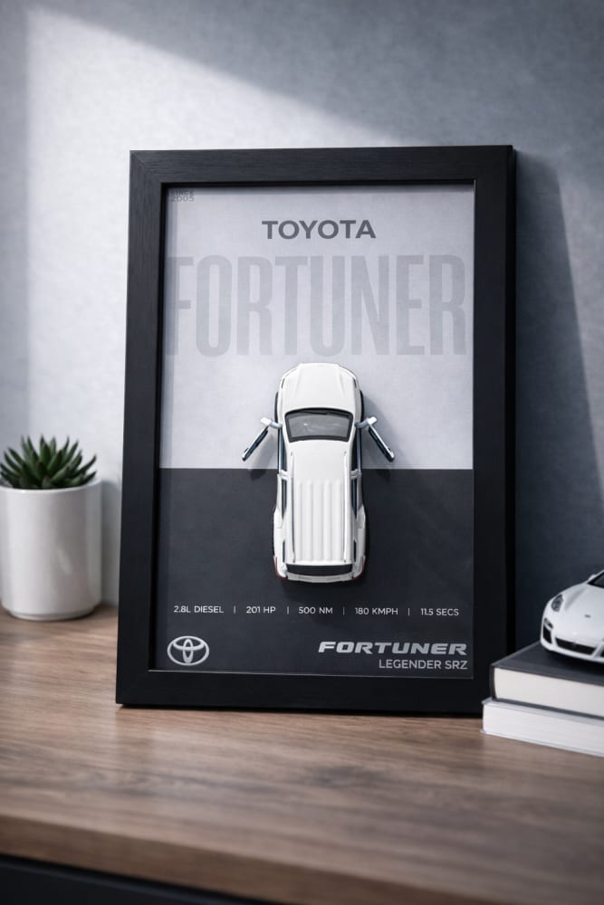 Toyota Fortuner 3D Die-caste Frame for Home decor 