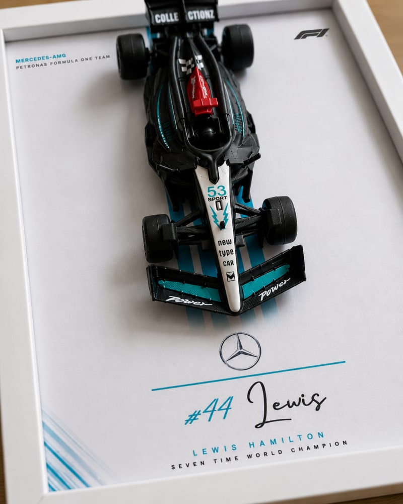 Mercedes-AMG Petronas F1 Lewis Hamilton #44 3D Diecast Frame view 2