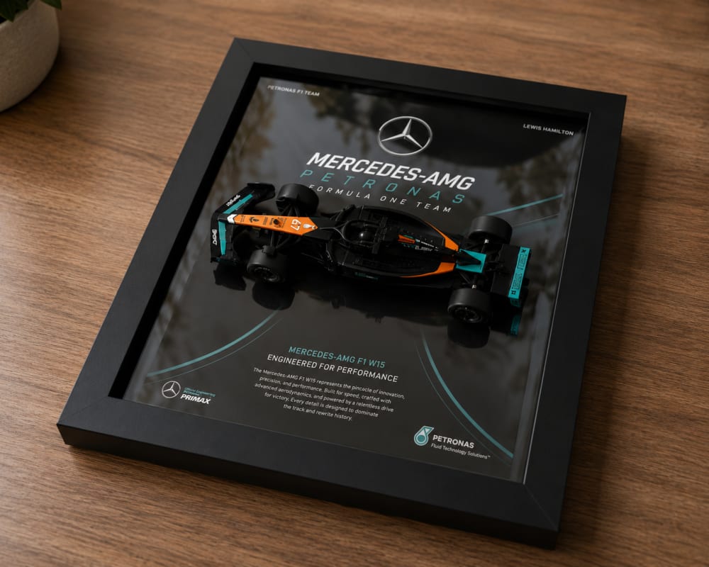 Mercedes-AMG Petronas Formula 1 3D Diecast Car Frame – 1:36 Scale view 2