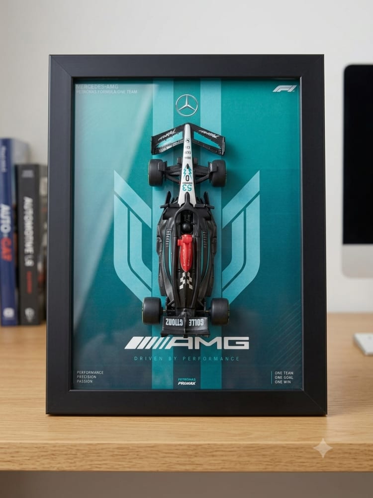 Mercedes-AMG Petronas Formula 1 3D Diecast Car Frame – 1:64 Scale