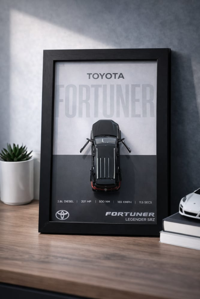 Toyota Fortuner 3D Die-caste Frame for Home decor 