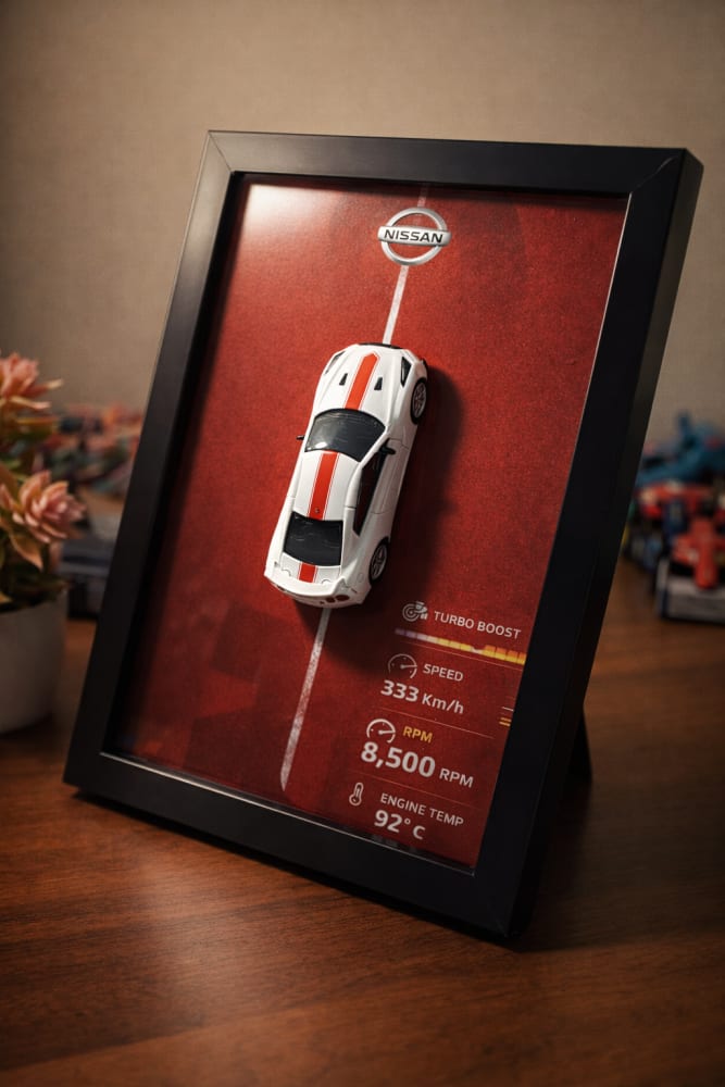 Nissan GTR 3D CCA car frame for home decor view 2