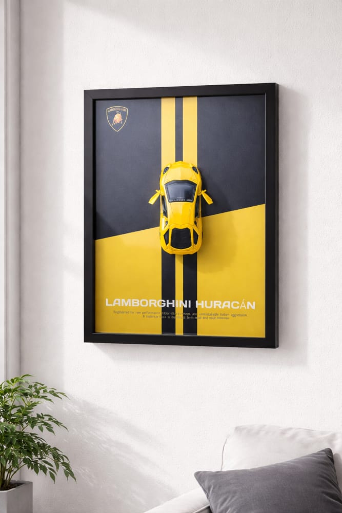 Lamborghini Huracan 3D Die-caste Frame for Home decor 