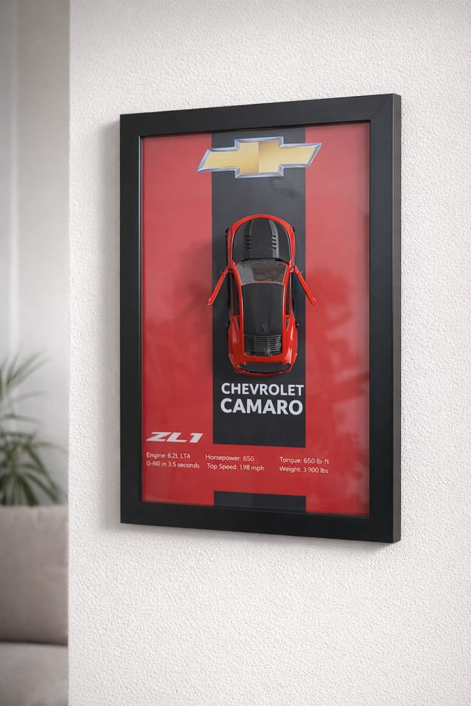 Chevrolet Camaro 3D Die-caste Frame for Home decor view 2