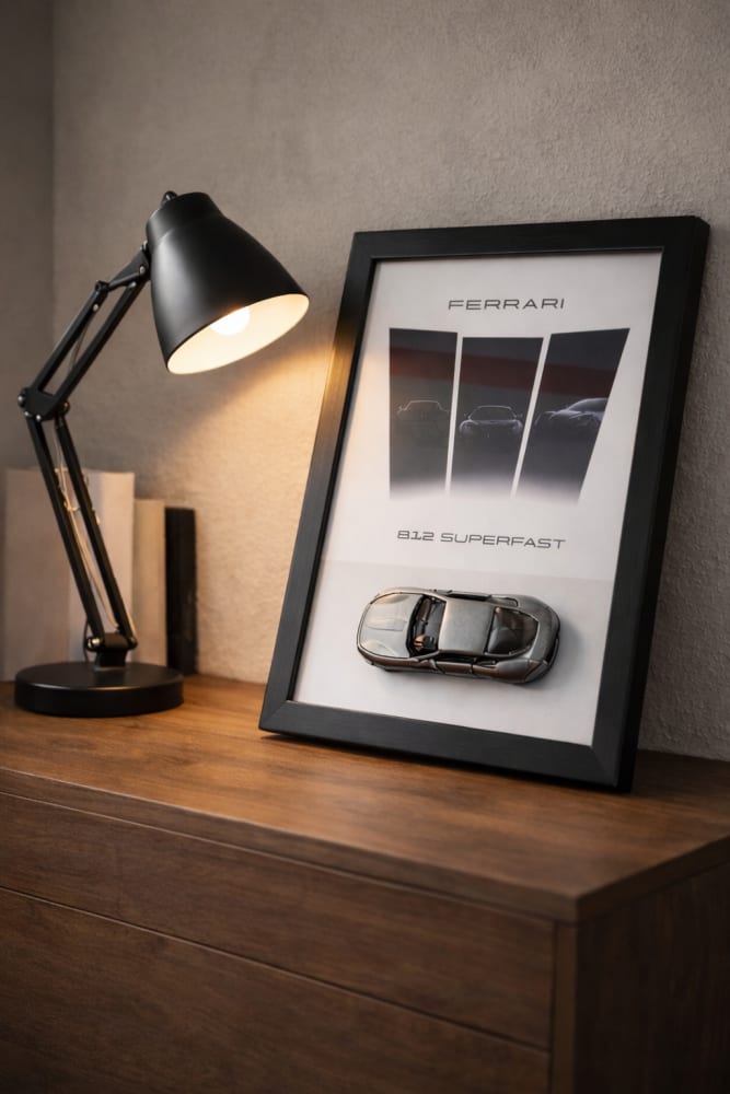 Ferrari 812 3D Die-Cast Car Frame – Premium Wall Decor